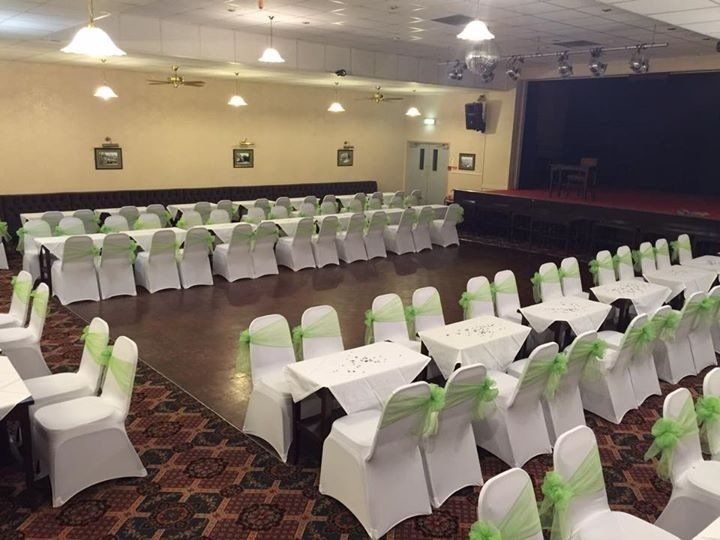 lime green themed party setting