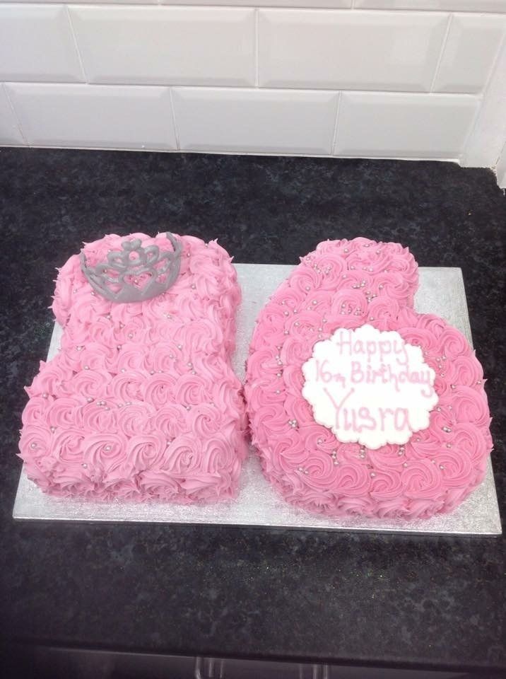 pink 16th birthday cake