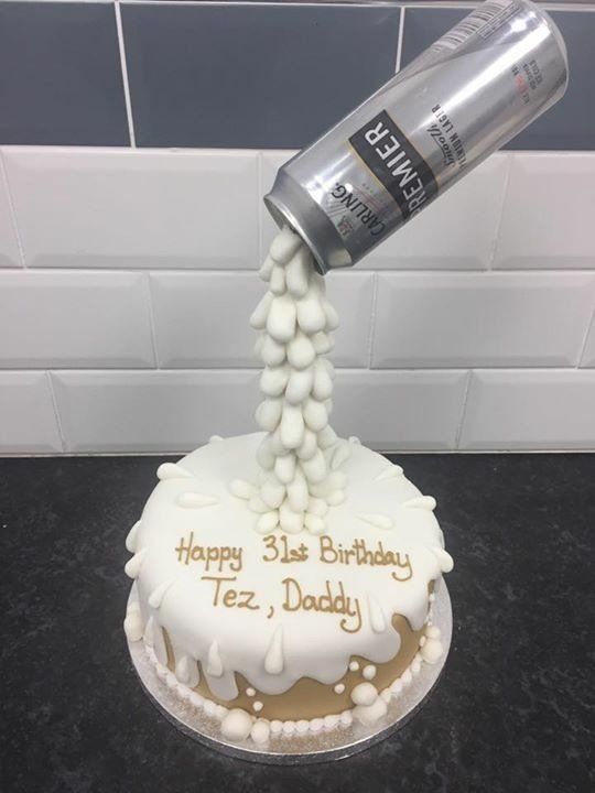 beer themed birthday cake