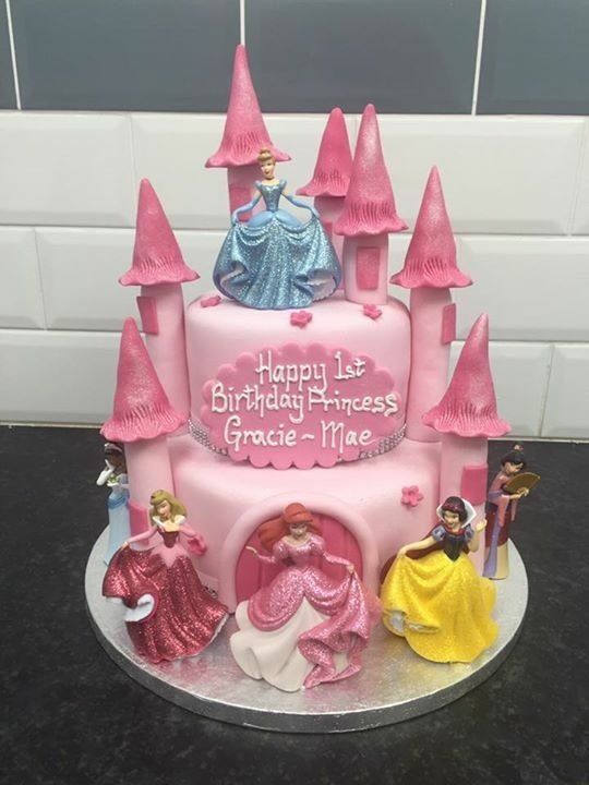 Disney princess 1st birthday cake