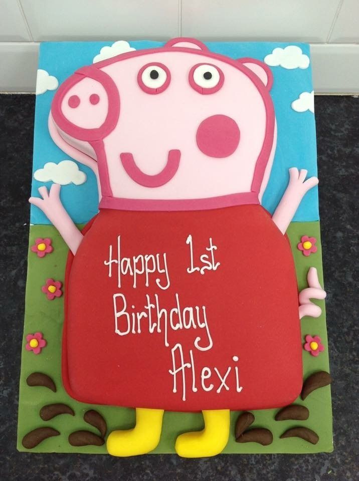 Peppa Pig 1st birthday cake