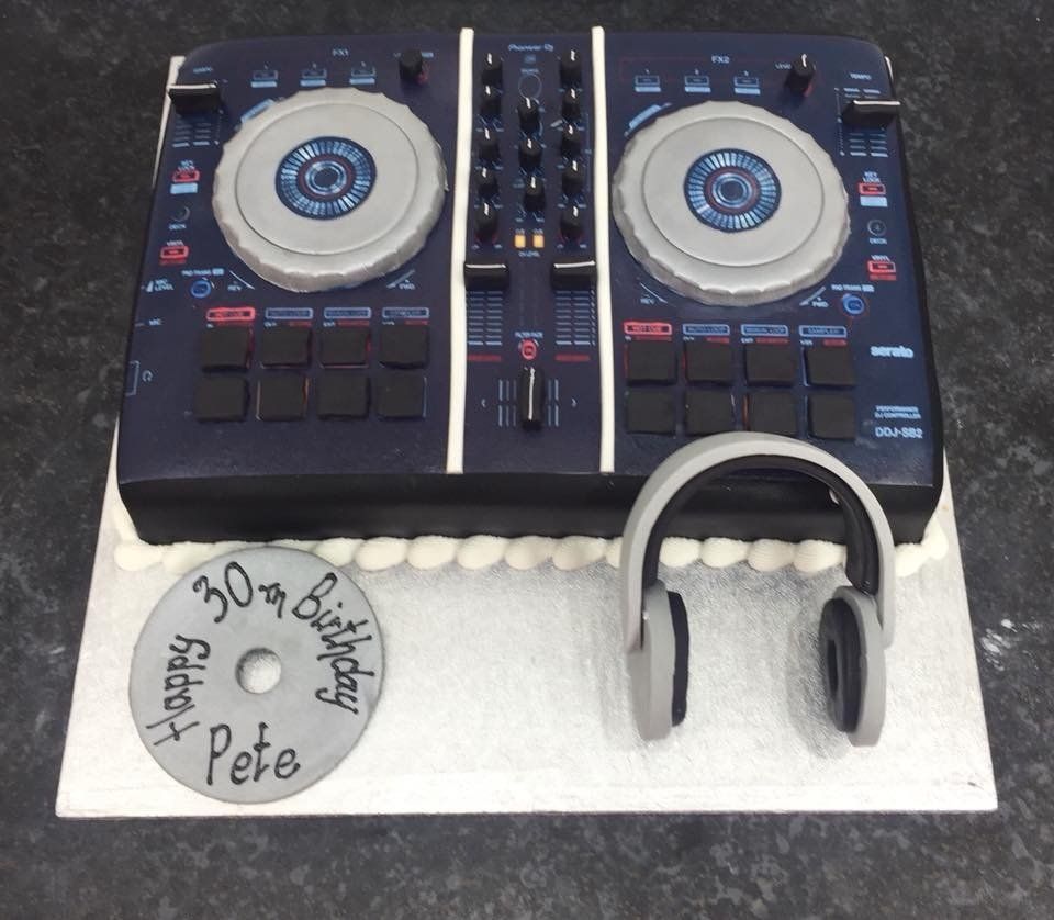 mixing desk cake