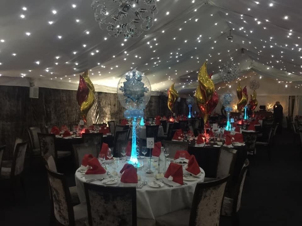 fire and ice themed party setting