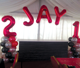 balloons spelling Jay