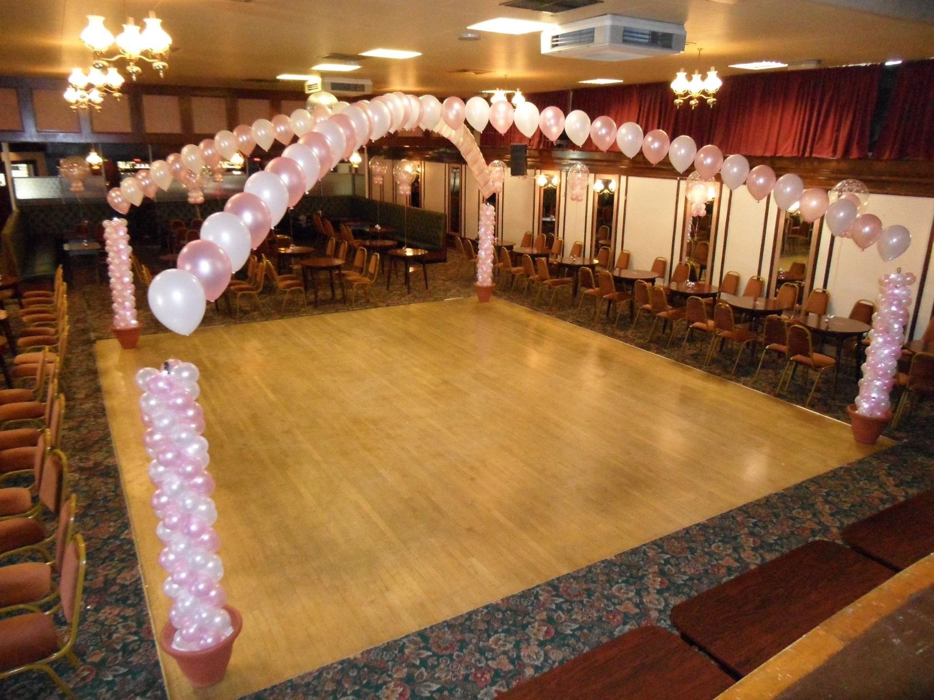 balloon arch over dance floor