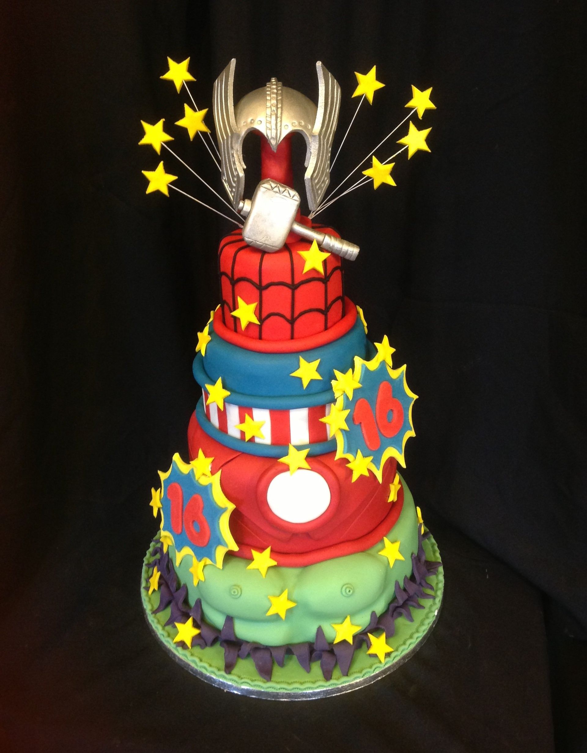 Marvel themed birthday cake