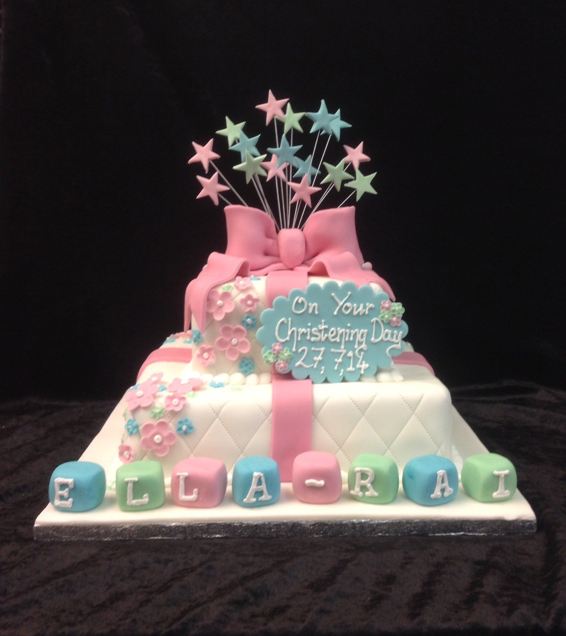 christening cake for Ella Rai