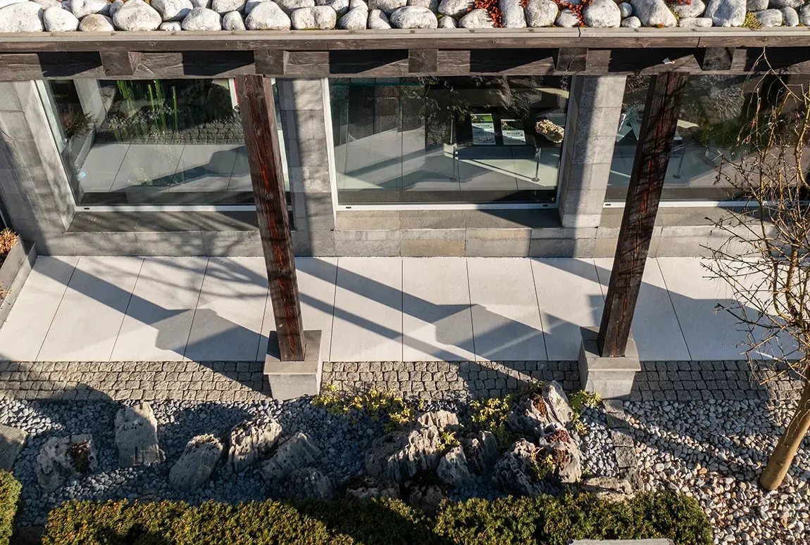 Płyty tarasowe gres porcelanowy Stoneo Bianco 59x119x2 cm