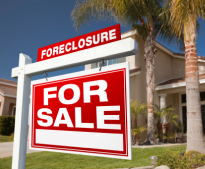 A for sale sign in front of a house with palm trees