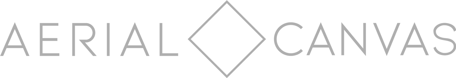 A logo for aerial canvas with a diamond in the middle.