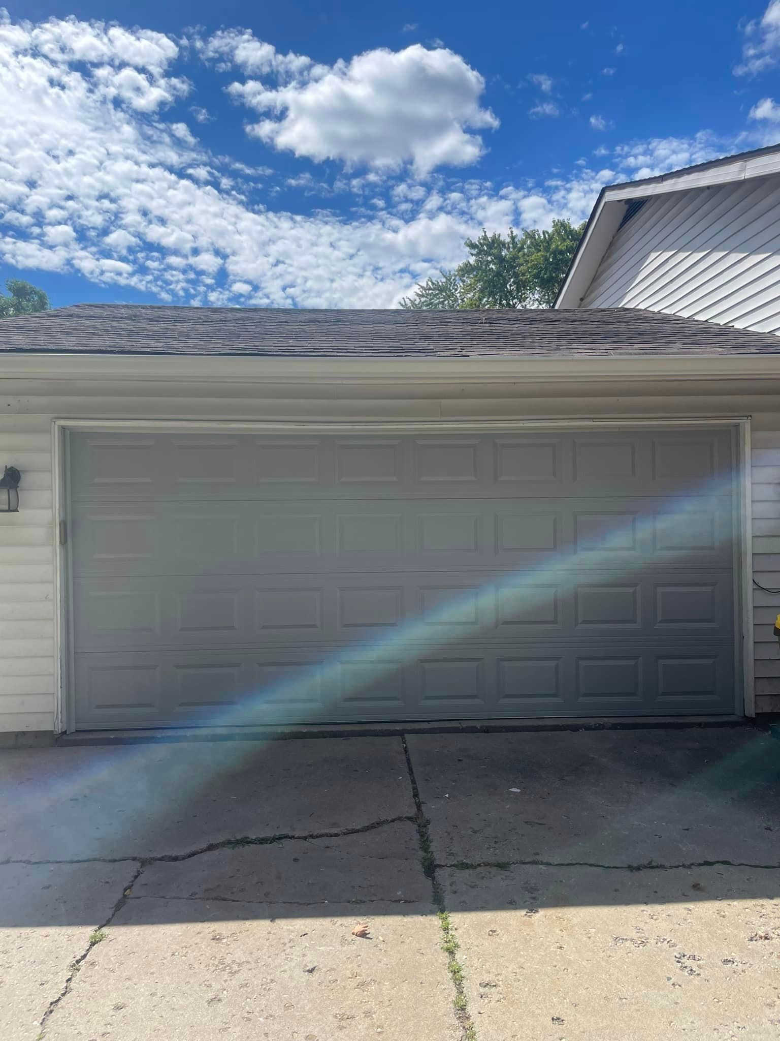 newly installed garage door