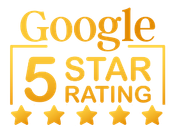 A google 5 star rating logo with five stars