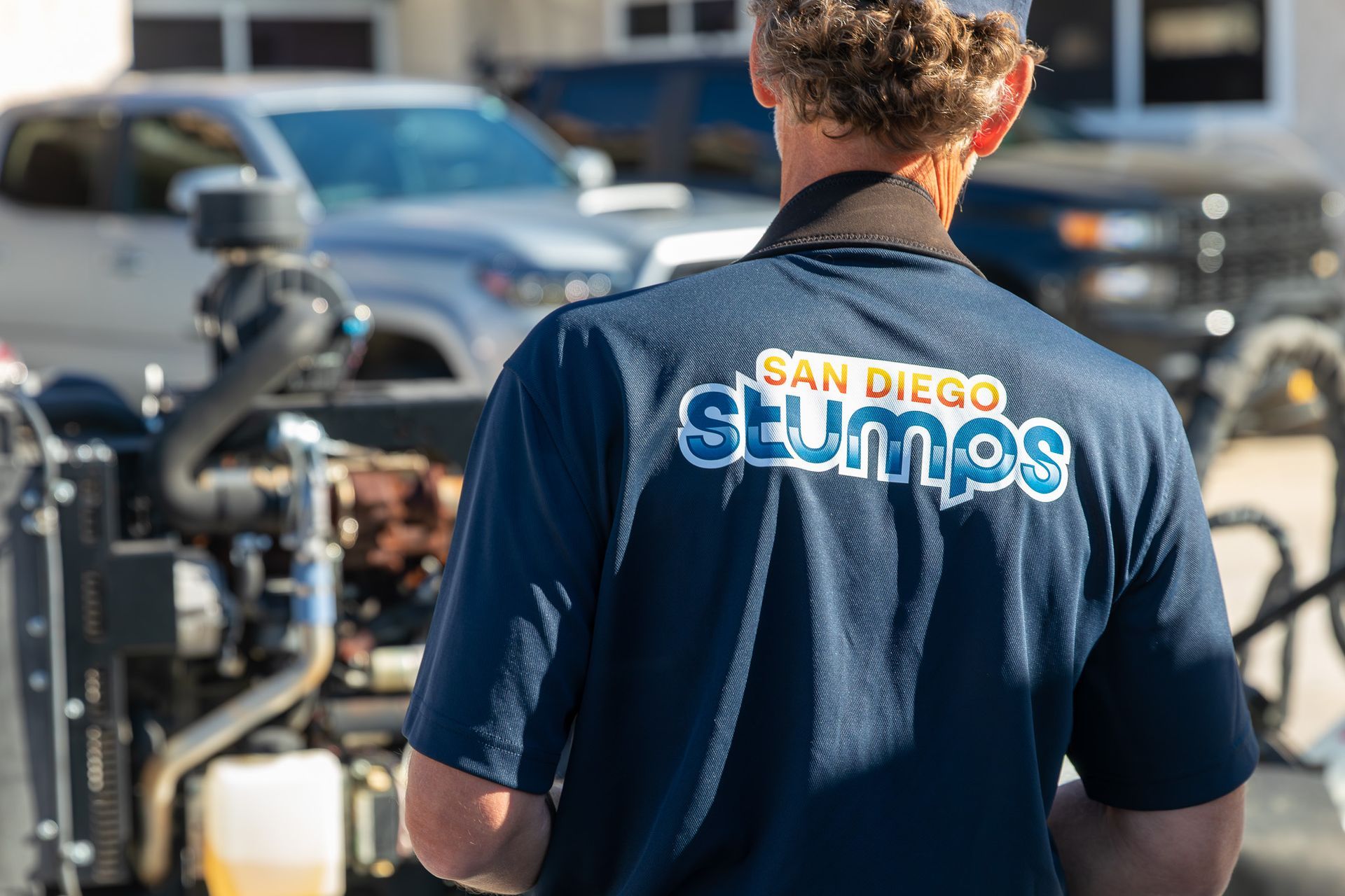 Man in navy shirt with