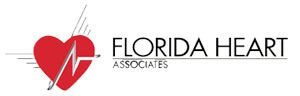 The logo for florida heart associates is a red heart with a heartbeat line coming out of it.