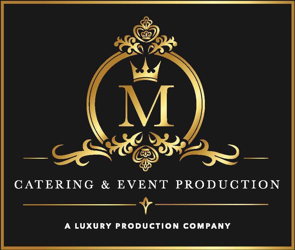 The logo for madras catering and event production is black and white.