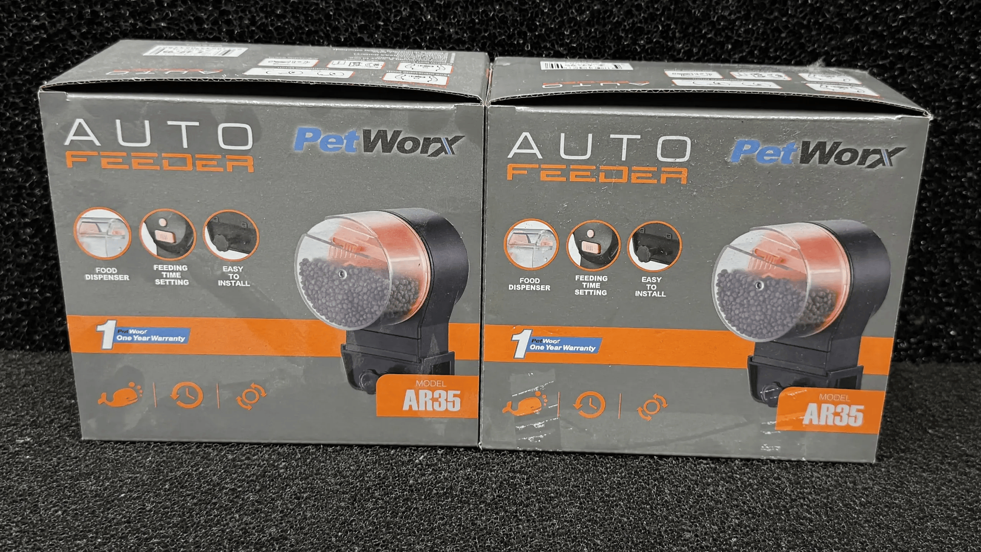 Two Boxes Labeled Auto Feeder — Summerland Aquarium in Wollongbar, NSW