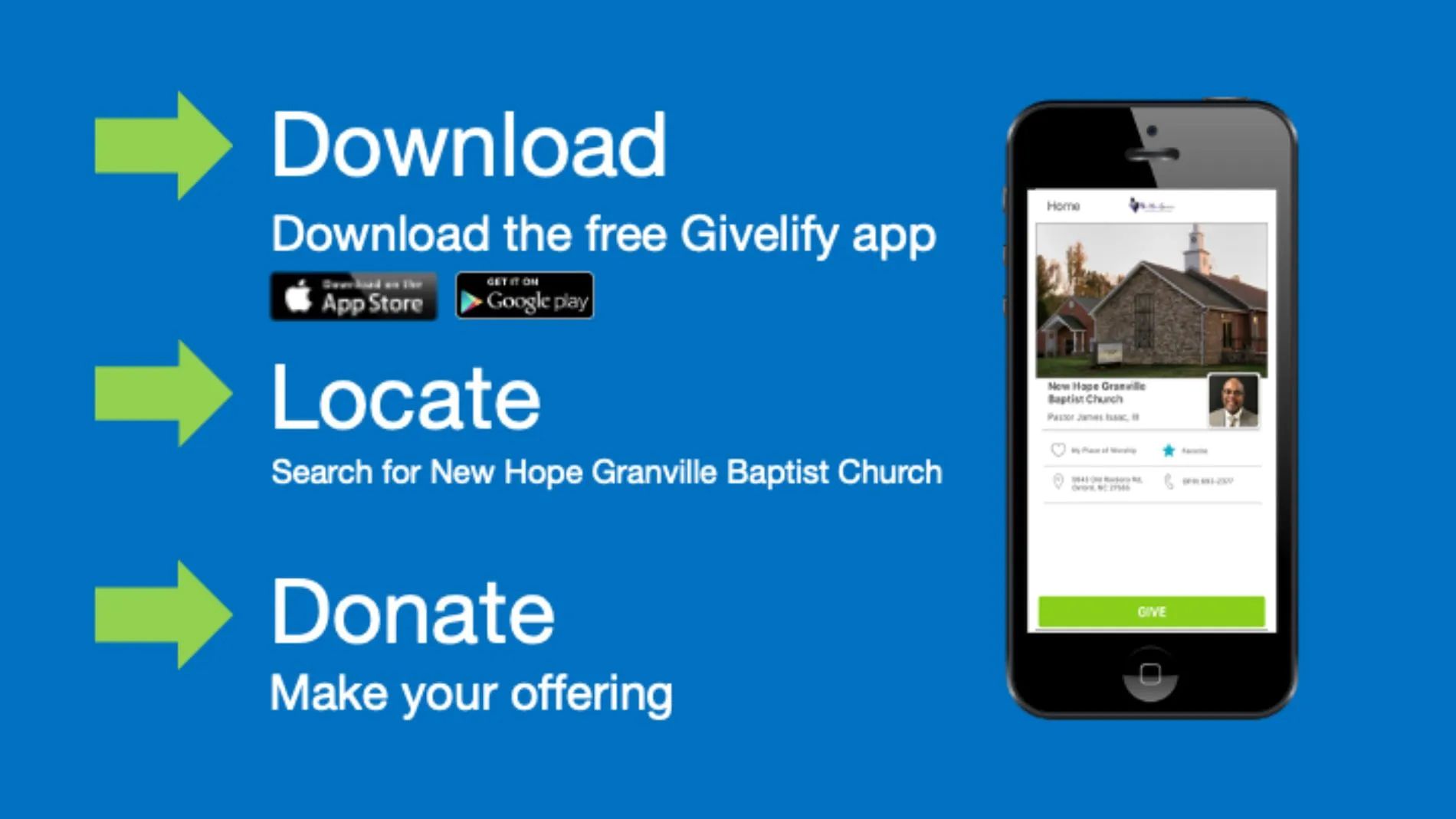 Download Givelify — Oxford, NC — New Hope Granville Missionary Baptist Church