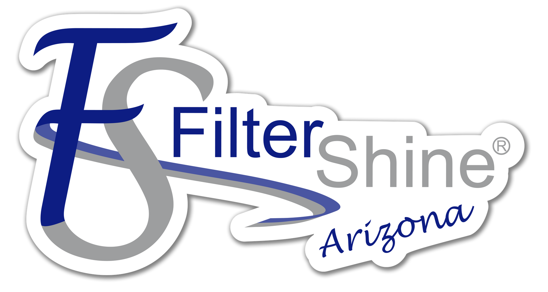 A Blue And Gray Logo For Filter Shine Arizona