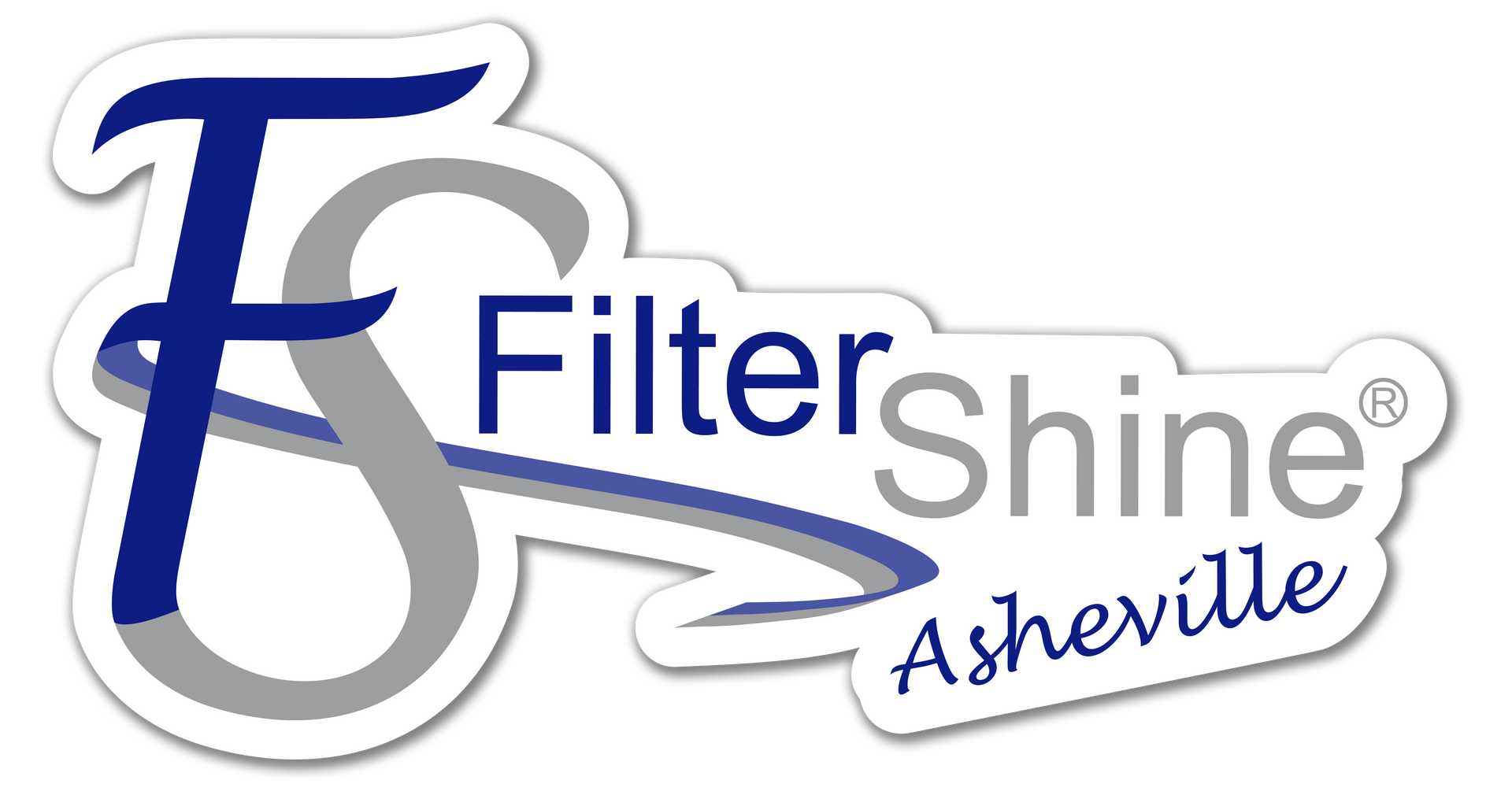 A Blue And Gray Logo For Filter Shine Ashville