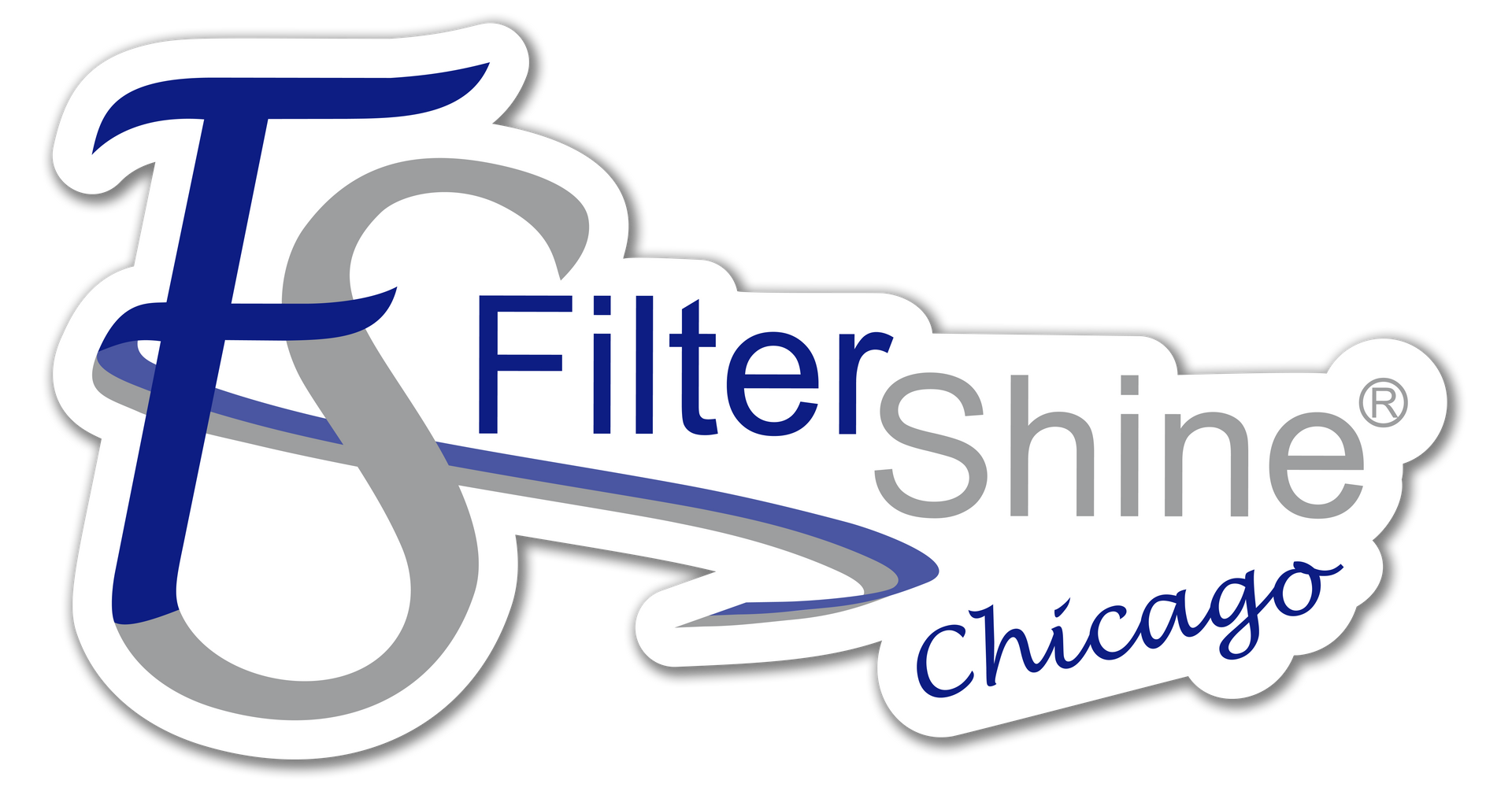 A Blue And Gray Logo For Filter Shine Chicago