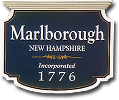 The logo for Marlborough new hampshire is on a white background.
