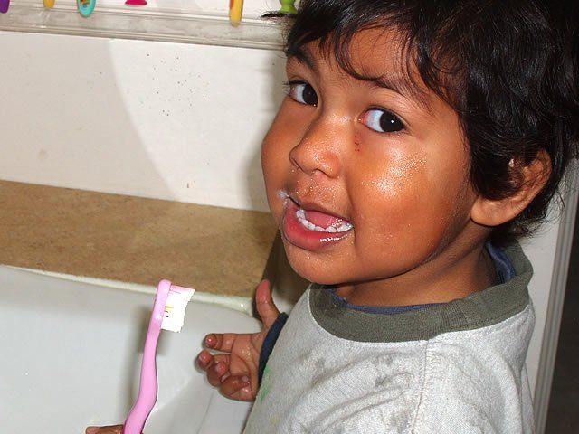 Boy brushing his teeth - My Second Home - Concord, CA