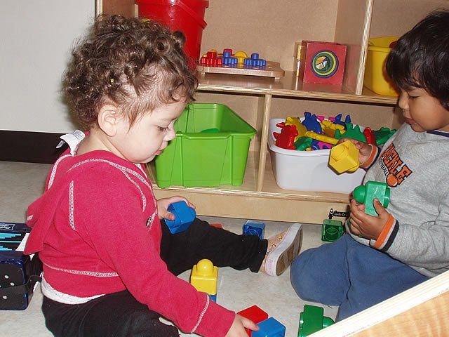 Girls playing with building blocks - My Second Home - Concord, CA