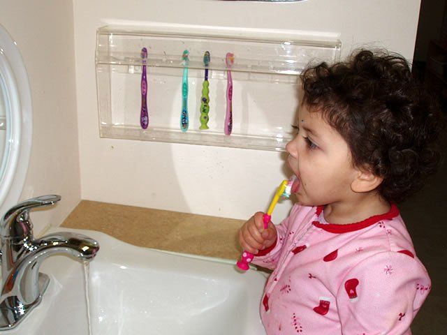 Little girl brushing teeth - My Second Home - Concord, CA