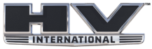 A logo for a company called hv international