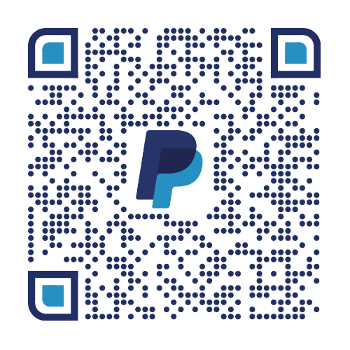 A qr code with a paypal logo on it