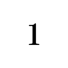 Black number 1 on white background.