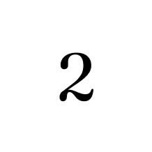 Black numeral 2 on a white background.