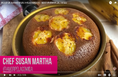 BOLO DE BANANA DE FRIGIDEIRA FIT SEM FARINHA DE TRIGO - Receitas saudáveis  com a Chef Susan Martha