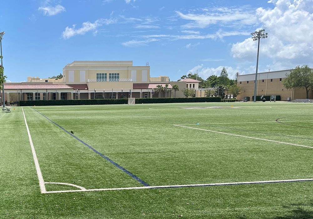 artificial grass across Tampa school sports field