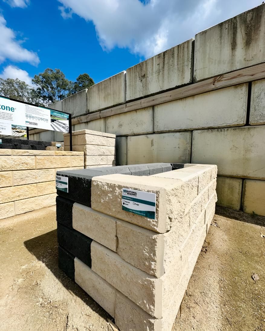 A Stack of Concrete Blocks Sitting in Front of a Wall — Black Rock Garden Centre In Tyagarah, NSW