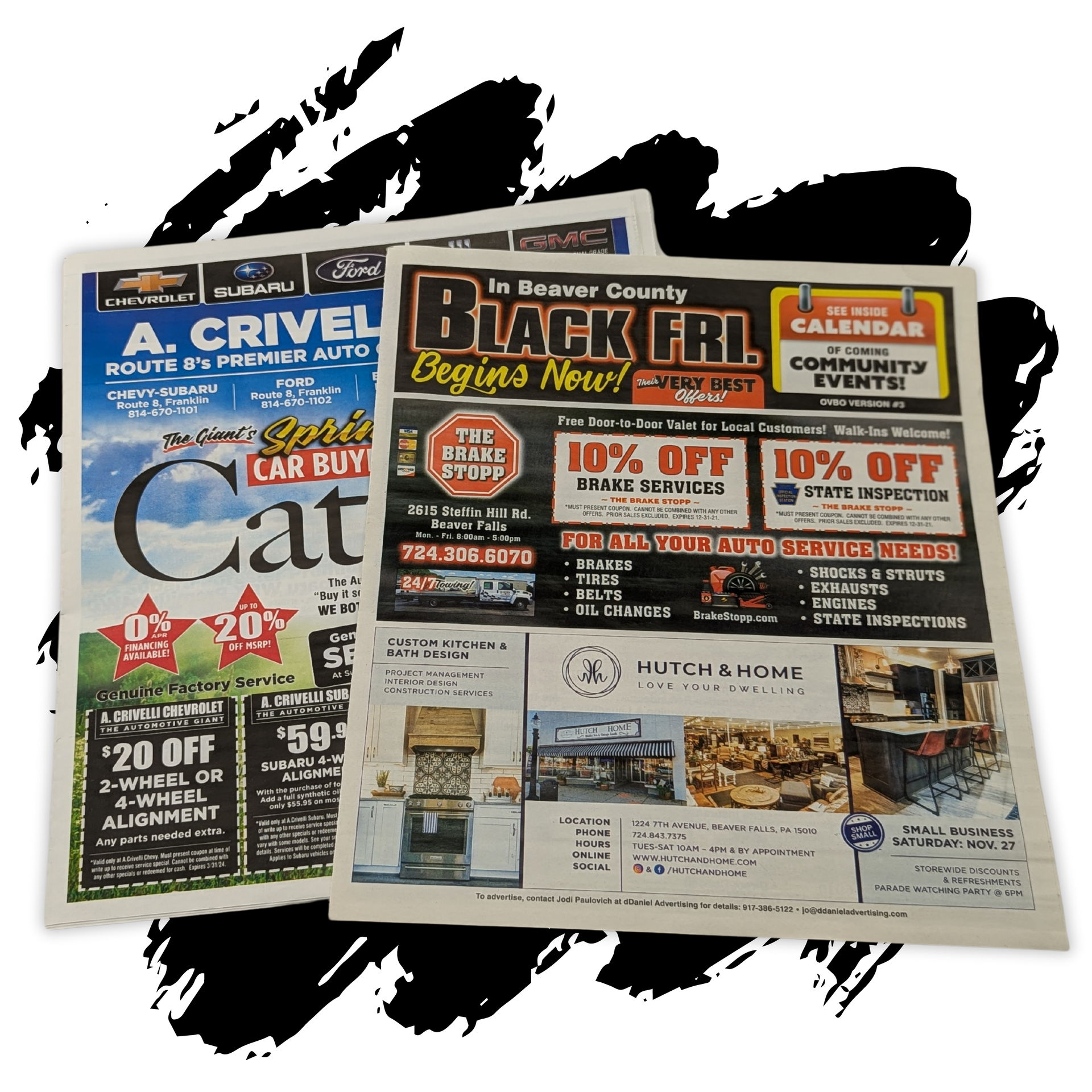 A newspaper with a black friday ad on it