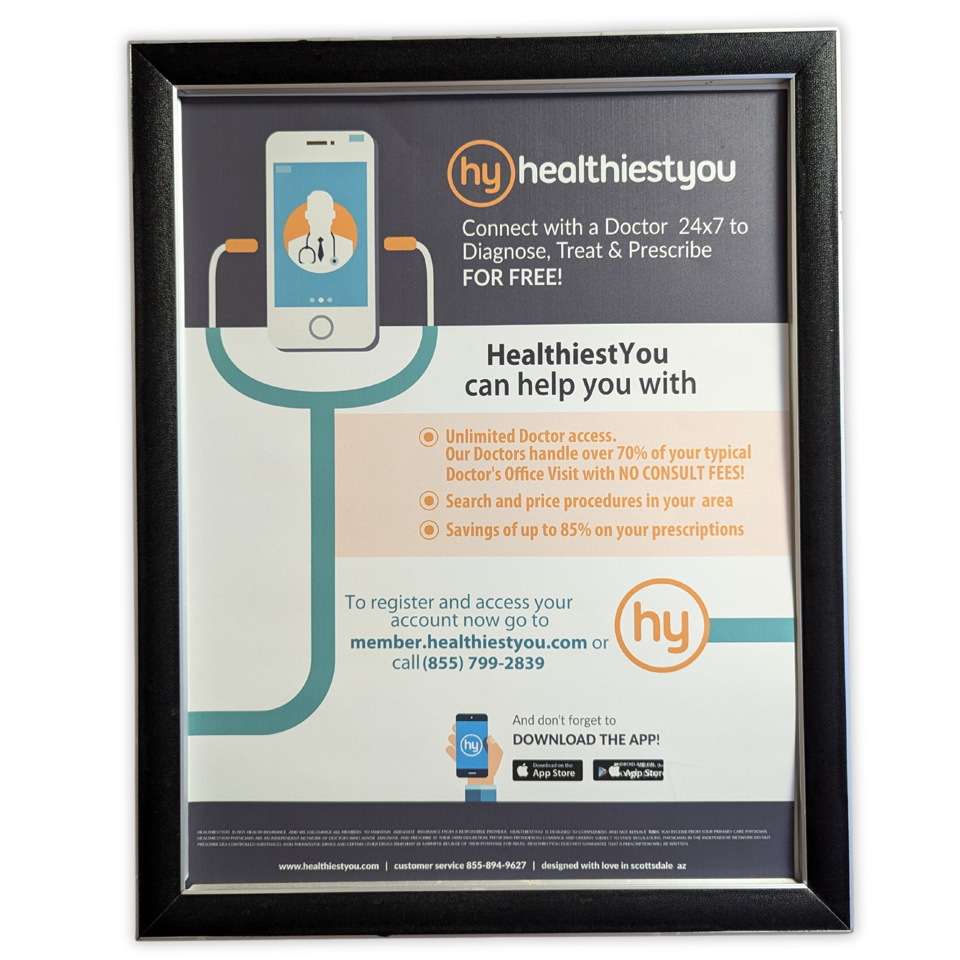 A framed poster that says healthiest you can help you with by press enterprise commercial printing