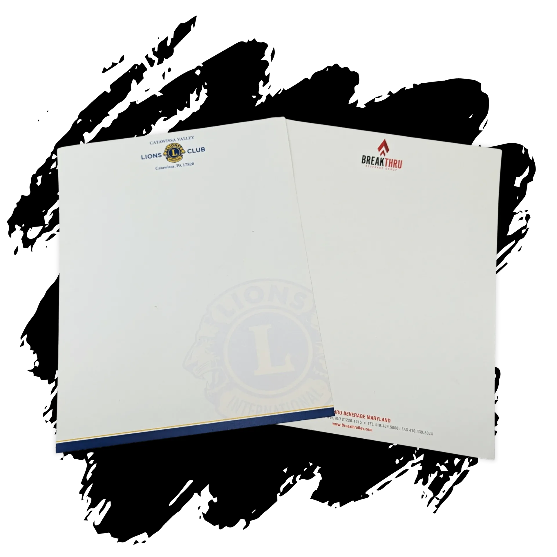A letterhead with a lion 's club logo on it