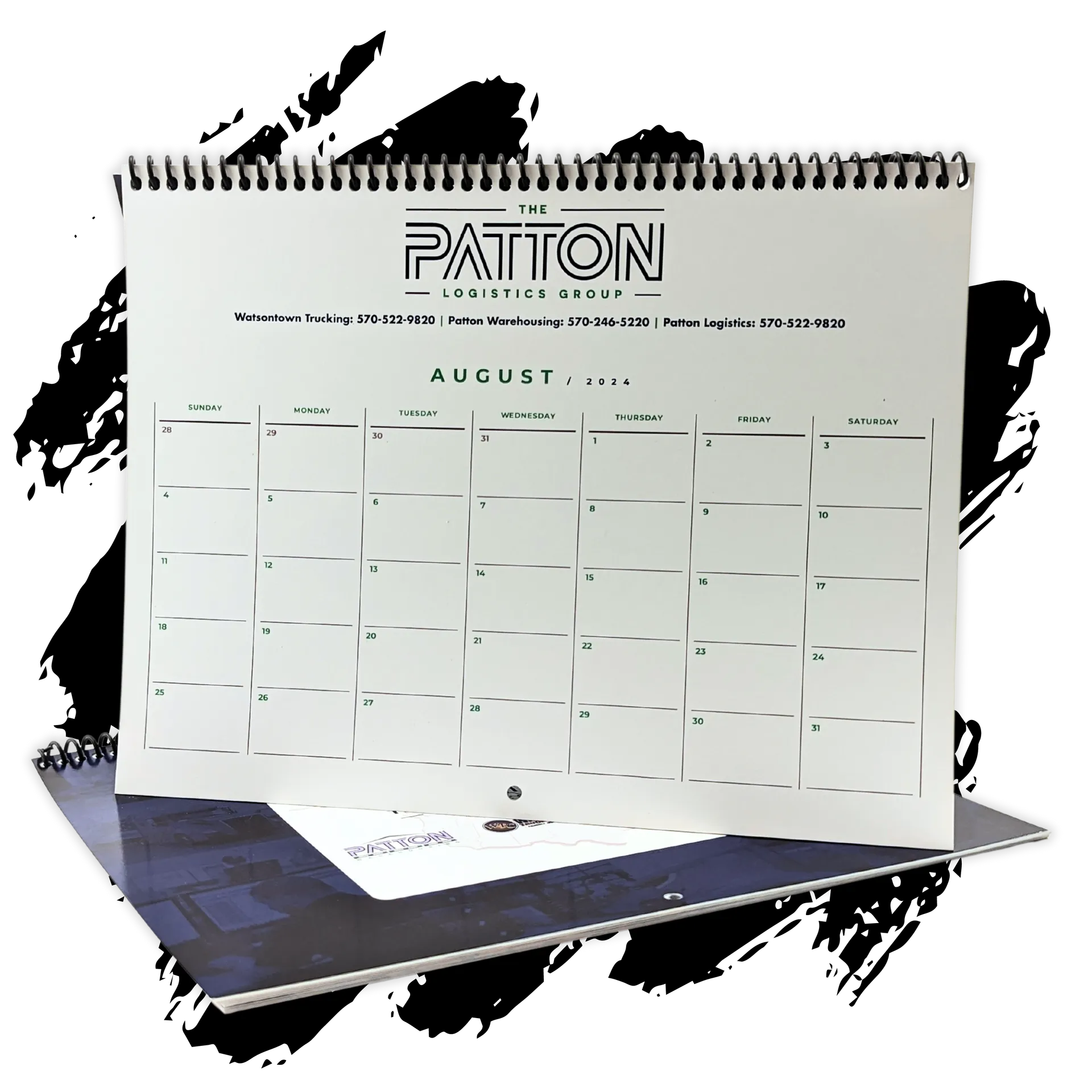 A calendar with the word patton on it