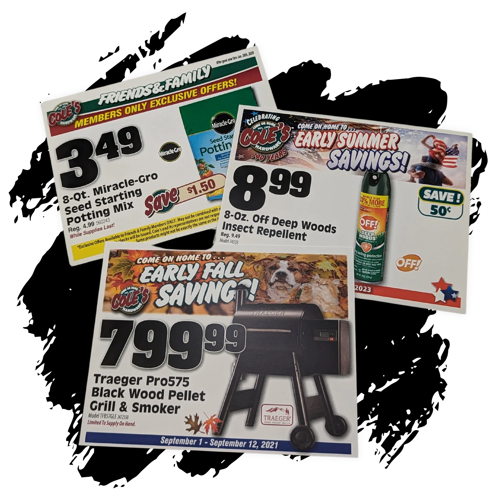 A bunch of flyers are sitting on top of each other on a white background.