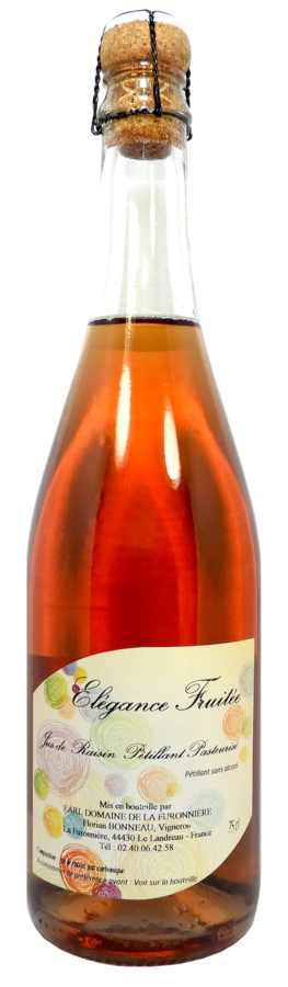 Une bouteille de vin avec un bouchon dessus sur un fond blanc.