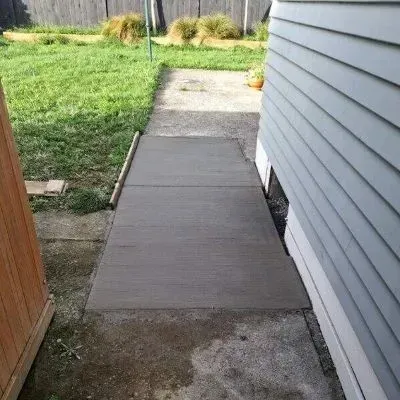Rear view of concrete path slab project completed in Wainuiomata.