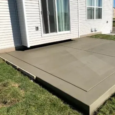 New concrete patio with border finish in Trentham.