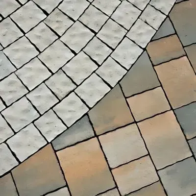 Concrete paver patio with two types of pavers in Silverstream.