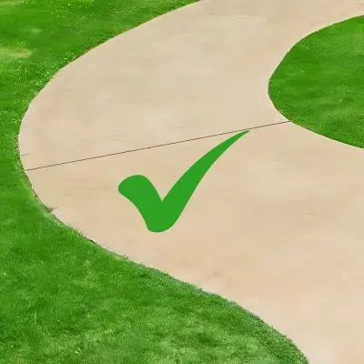 Council approved curved concrete path with green tick confirmation in Stokes Valley, Lower Hutt.