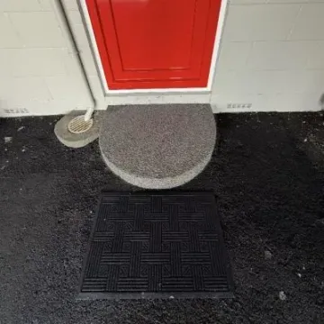 Exposed aggregate concrete step replaced for a client in Johnsonville, Wellington, by our  concreters.