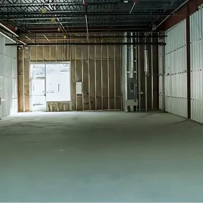 Newly installed concrete floor in a retail space in Elderslea, Upper Hutt, by our concrete flooring experts.