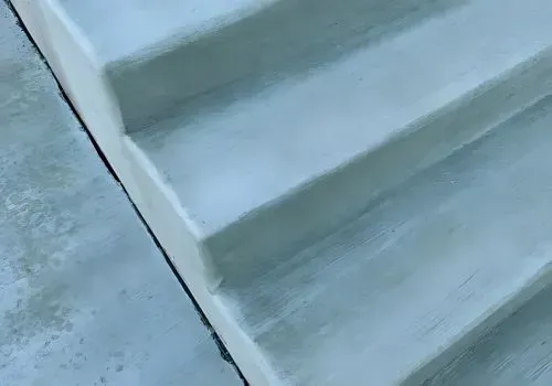 Newly poured and cured concrete steps for a project at Wainui School in Wainuiomata, Lower Hutt.