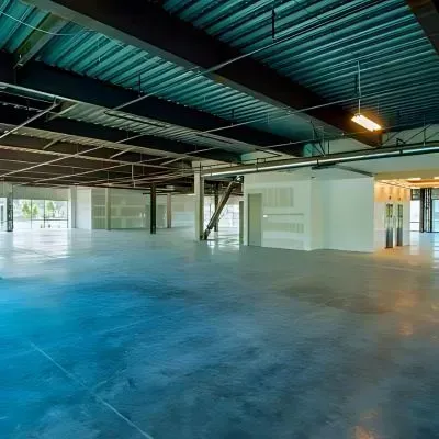 Polished concrete floor for commercial property in Normandale.