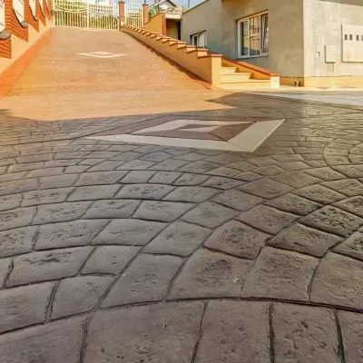 Stamped concrete driveway in Hutt Central.